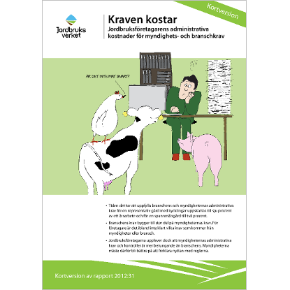 Omslags bild fr Kortversion - Kraven kostar, Jordbruksfretagarens administrativa kostnader fr myndighets- och branschkrav   