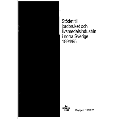 Omslags bild fr Stdet till jordbruket och livsmedelsindustrin i norra Sverige 1994/95